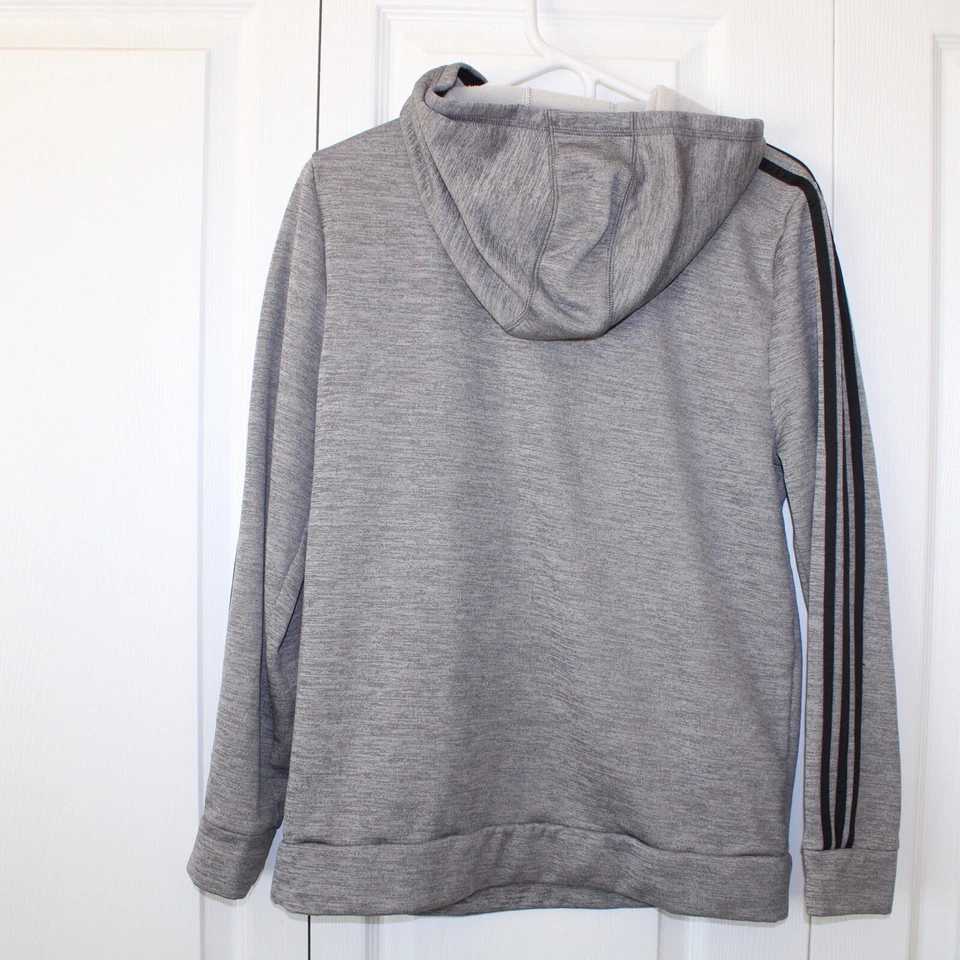 Adidas Hoodie Sweatshirt Pullover Youth Boys XL 18/20 Gray With Black Graphics - Image 3 of 4