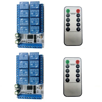 2x DC 5V 12V 8ch IR infrared control Switch Timer Delay Self-locking Latch Relay