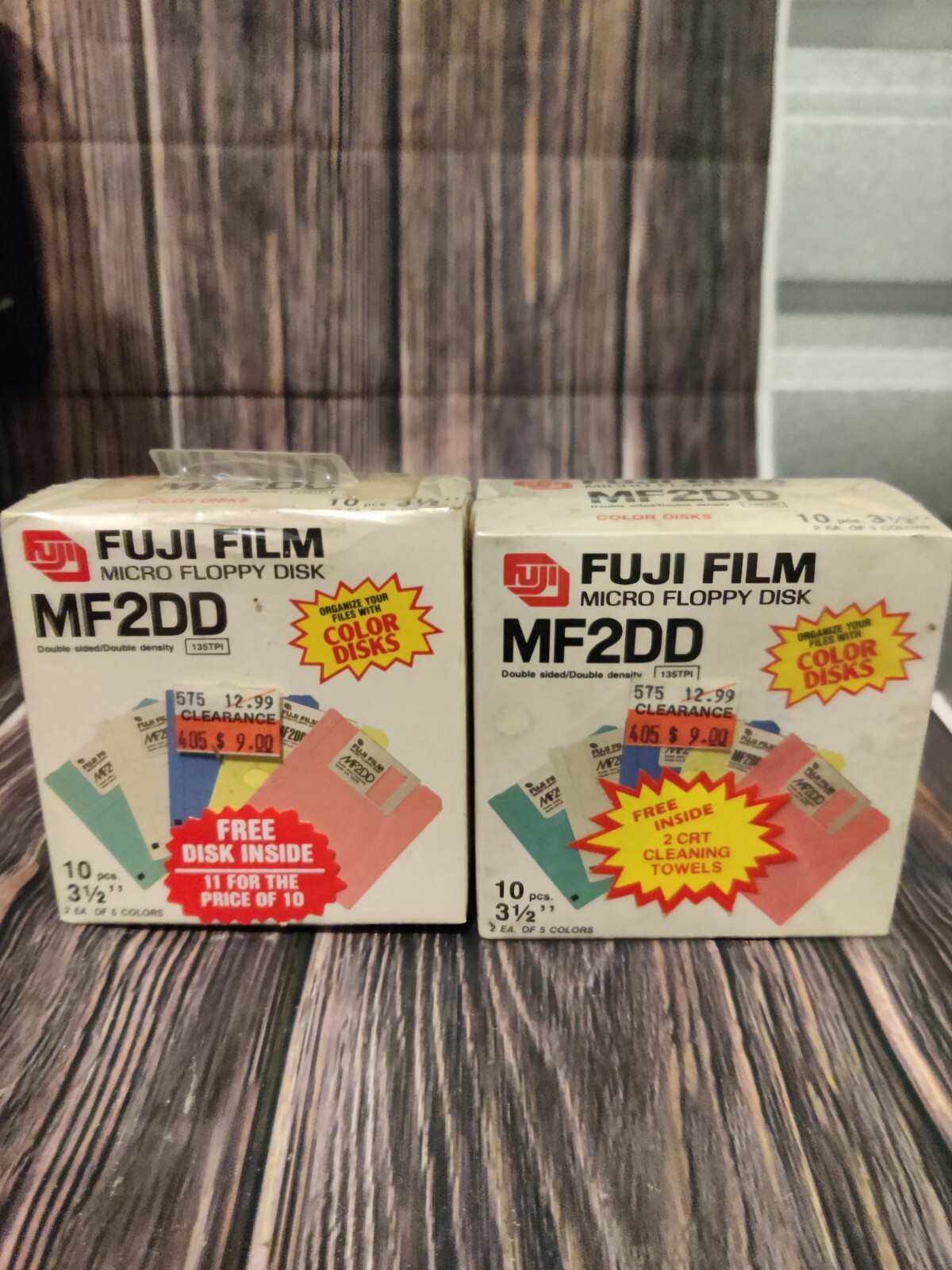 (2) Vintage Sealed 10 Pack Fuji Film 3.5 Color Floppy Disks MF2DD Double Sided