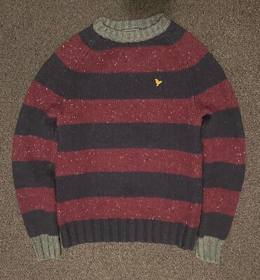 VTG John Partridge Wool Blend Chunky Knit Stripe Colorblock Sweater Hipster Sz S