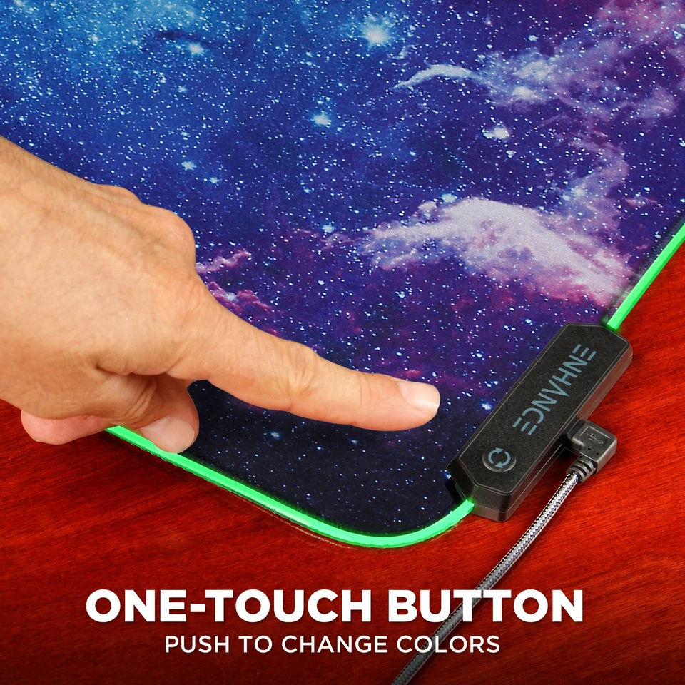 ENHANCE LED Gaming Mouse Pad with Fabric Top - 7 RGB Colors & 3 Lighting Effects - Image 2 of 4