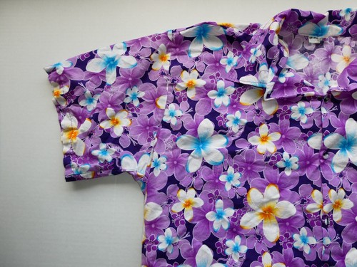 Camisa Hawaiana con Collar Con Botones Auténtica Hecha en Tailandia, Púrpura, Calce L/XL - Imagen 5 de 24