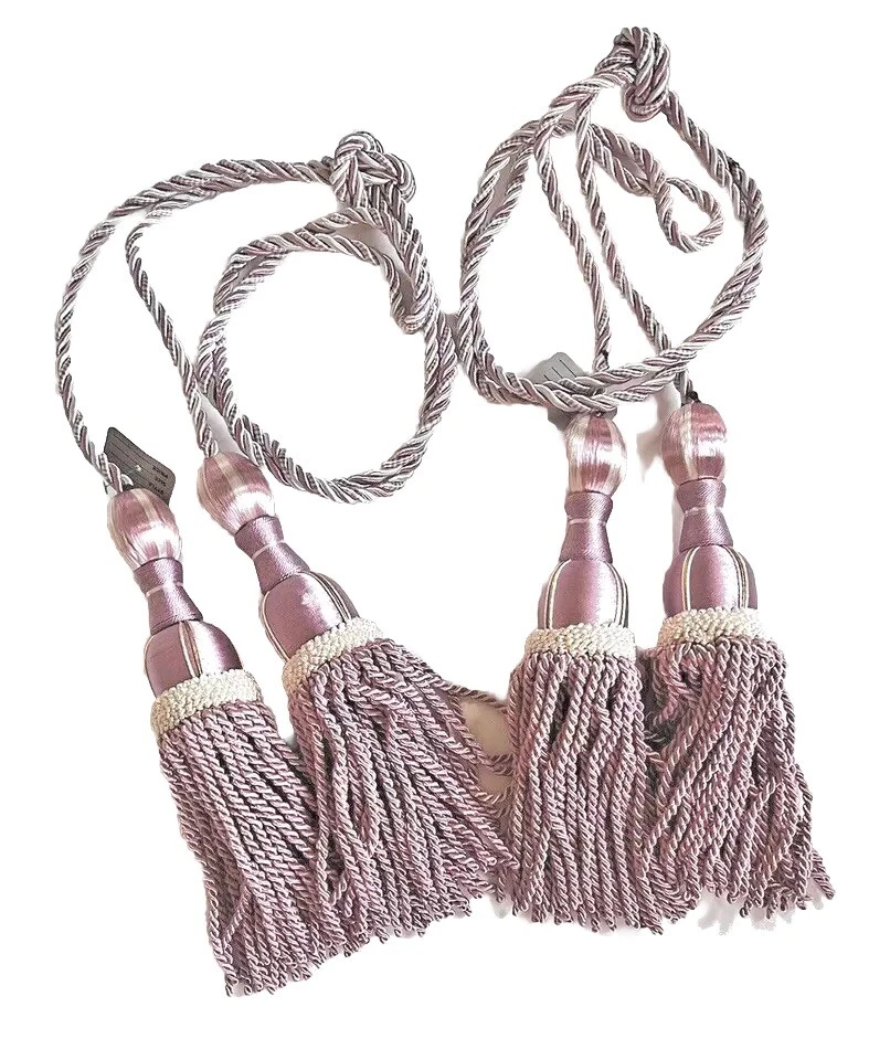 Decorative Designer Home Decor Pink/Purple/Ivory Tassel Drapery Curtain Tiebacks - Изображение 4 из 4
