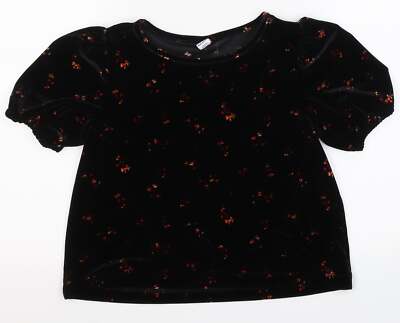 Old Navy Damen Bluse schwarz Polyestermischung Größe S - cropped