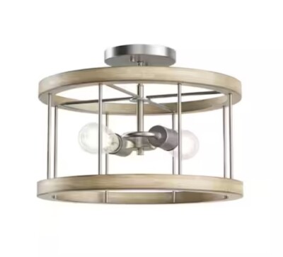 KICHLER Barrett 14 in. 2-Light Hallway Convertible Flush Mount Ceiling Light