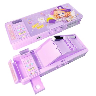 Pop Up Multifunction Pencil Case for Girls and Boys, Cute Cartoon Pen Box Org...