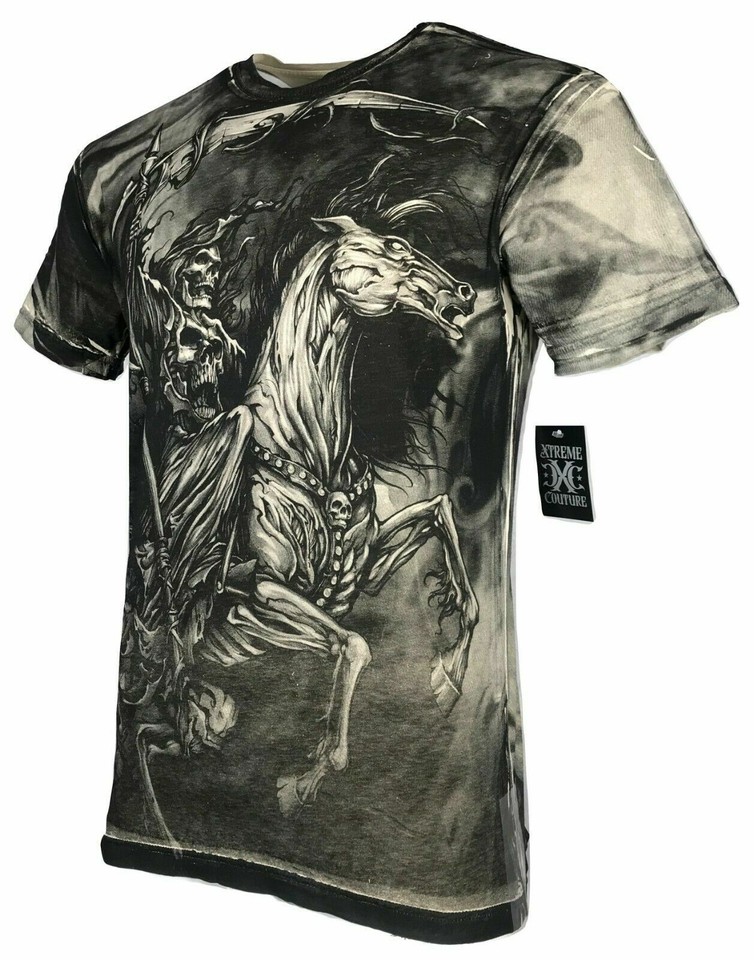 Xtreme Couture By Affliction Men's T-shirt Nemesis Skull Biker - Foto 3