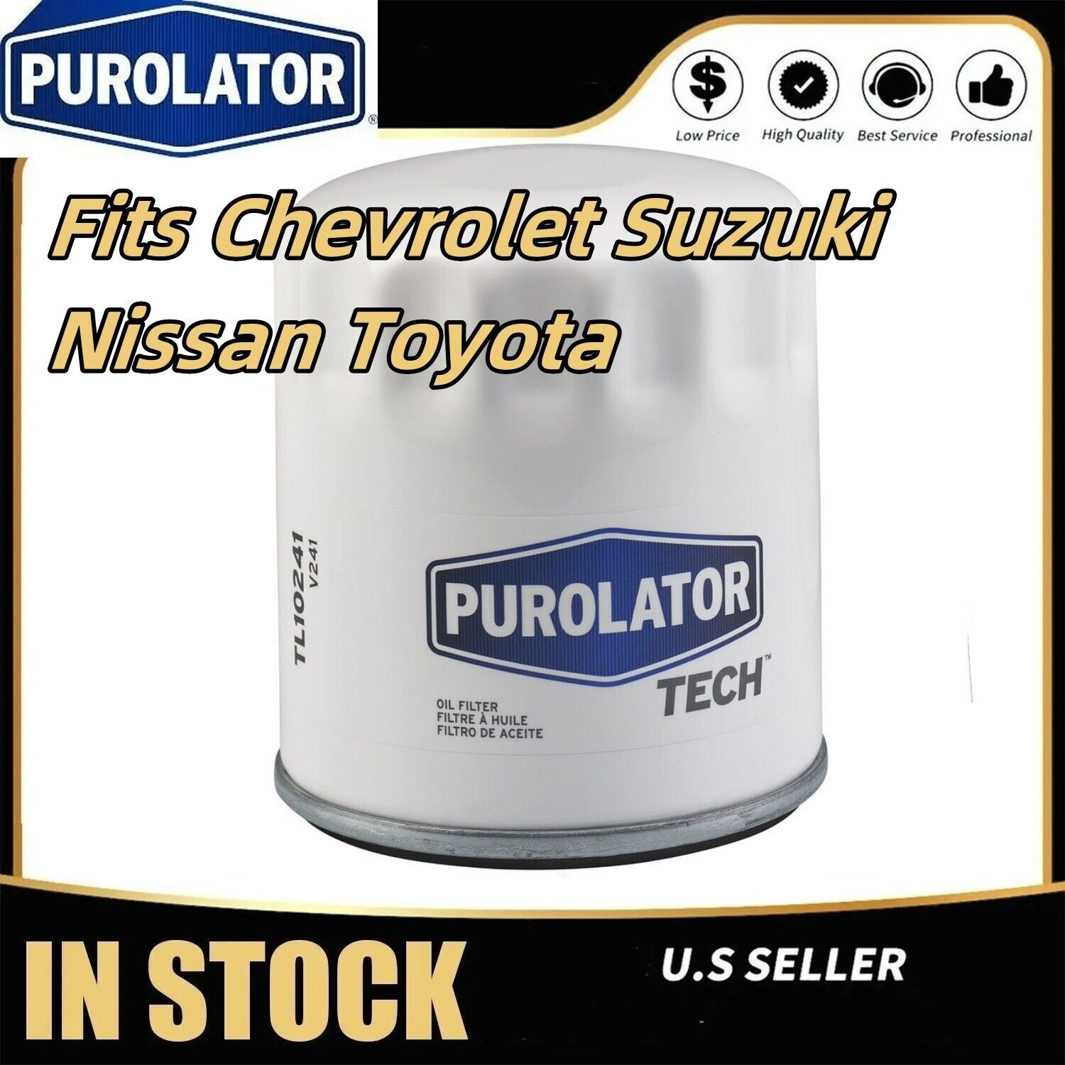 Purolator ENGINE OIL FILTER PH2840 Fits Chevrolet Suzuki Nissan Toyota