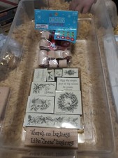 Lot Of 22 Winter Season And Christmas Holiday Themed Rubber Stamps