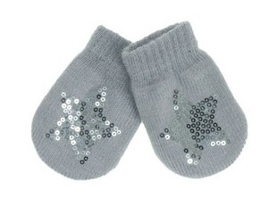 Paire De Moufles Gants Pour Bebe 0 12 Mois Gris Avec Sequins Etoile Ebay