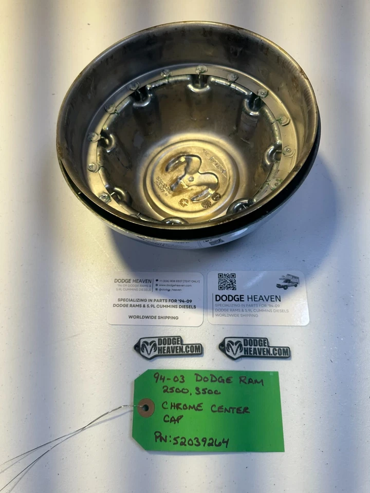 Tapacubos central cromado OEM 1994-2002 Dodge Ram/Furgoneta 2500 52039264 Foto 4 de 4