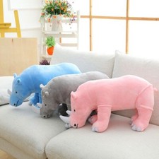 40/60/80cm Plush Rhinoceros Toys Lifelike Stuffed Animal Pillow ToyBirthday Gift