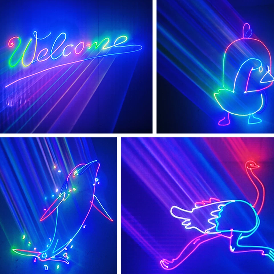 RGB Laser Animation Disco Party Light DMX Strobe Stage Lighting Remote Control / - Image 4 of 4