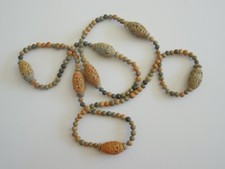 Necklace with Ceramic Beads Olive Earth Tones 45.1 g/approx. 84 cm