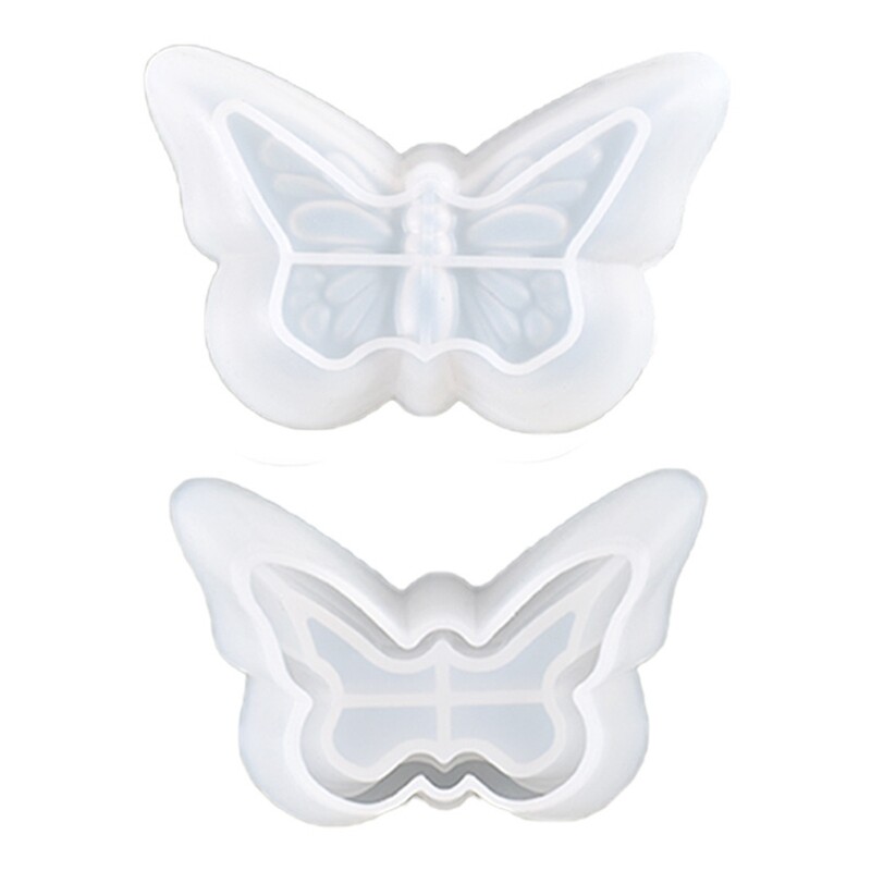 Butterfly-Shaped Silicone Mold for Epoxy Resin Jewelry Storage Box with Lid