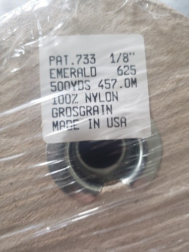 Emerald Green Grosgrain Ribbon 1/8" Wide 500 Yards (still in plastic) - Picture 2 of 2