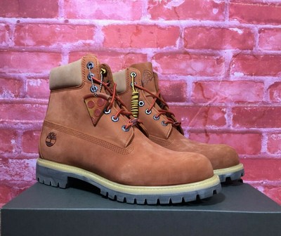 Timberland Mens Premium 6 Pizza Food Truck Waterproof Boots Orange Nubuck Ebay