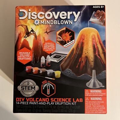 Discovery Mindblown DIY Volcano Science Lab 14 Piece Kit ages 8+ NEW IN BOX