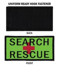 Search & Rescue Embroidered 2"x4" patch with with Border.SAME DAY SHIP!USA MADE!