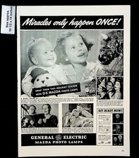 1939 GE General Electric Mazda Photo Lamps Light Bulbs Vintage Print Ad 32081