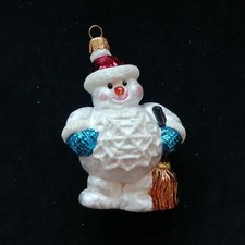 Czech blown glass snowman Christmas ornament decoration