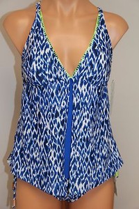 NWT Beach Diva Tankini Bikini 2 pc Set size 10 8 MLT BLU | eBay