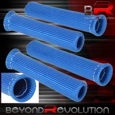 Universal 4Pcs 7" Spark Plug Wire Shield Sleeve Insulation Cover Truck Suv Blue