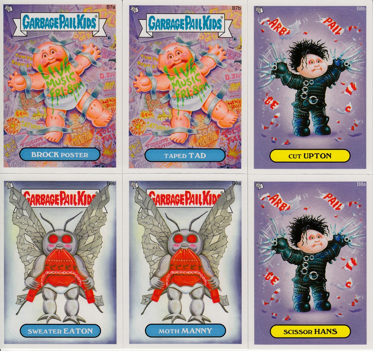 rare garbage pail kid cards 2014 GARBAGE PAIL KIDS SERIES 1 RARE 6 CARD BONUS SET B7 B8 B9 A/B 1ST GPK