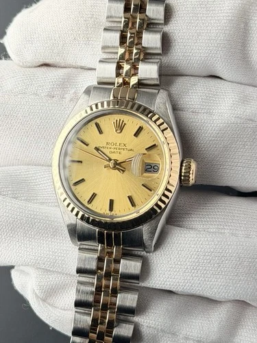 1978 ROLEX Oyster Date Lady Two Tone Gold Steel Vintage Watch 6916/6917, 26mm