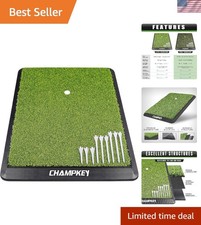 Heavy Duty Rubber Golf Hitting Mat - Foldable Design  True Turf Feel 8.5" x 17"