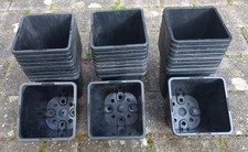 30 Aeroplas 1 Litre Square Round Polypropylene Plastic (PP) Plant / Flower Pots