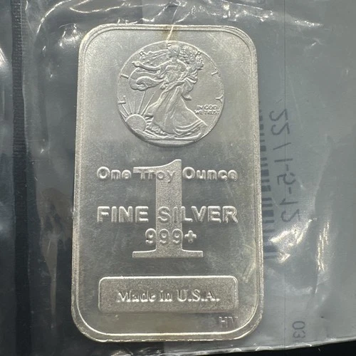 1 Troy Oz Fine Silver Bar .999 Fine Highland Mint "Walking Liberty Emblem"