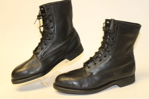 Addison Vintage USA Made Mens Wide 8 W Leather 8" Military Service Boots 61707