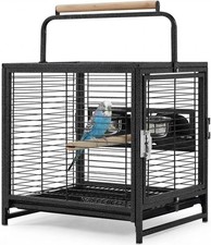 Bird Travel Small Bird Cage with Wooden Perch Handle Bird Carrier for Parrots