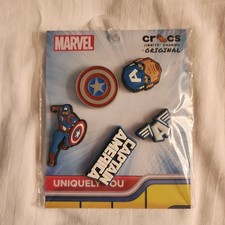 Crocs Marvel Captain America Jibbitz Shoe Charms 5-Pack New 10012726