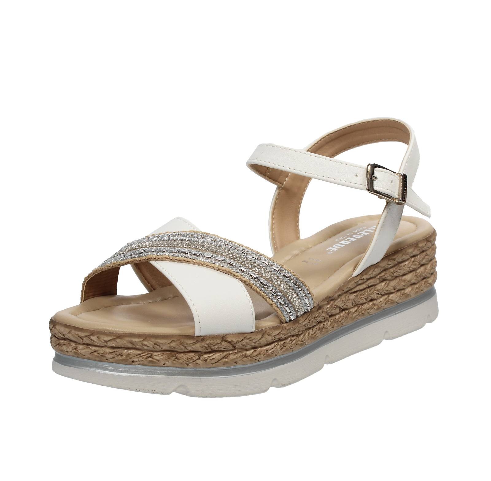 Valleverde Sandali Con Zeppa E Cinturino Bianco - Taglia 38 [24.4cm] Scarpe