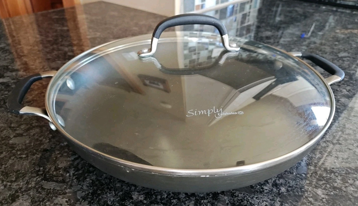 Calphalon Unison Sear 12” Double Handle Nonstick Skillet 1382 with Lid