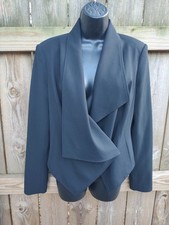 Cache VTG Black Asymmetrical Draped Glam Jacket Sz 8