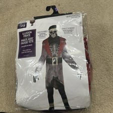 Halloween Costume Illusion Pirate Skeleton. Adds 9 To Height Child XL 14-16 NEW