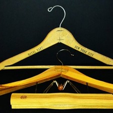 Set Of Wooden Clothes Hangers Suit Italy Hotel Taft NY City Advertising Closet