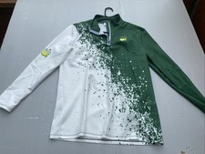 Masters Green 1/4 Zip Pullover Sweatshirt Sz.Large Polyester Mens Lightweight