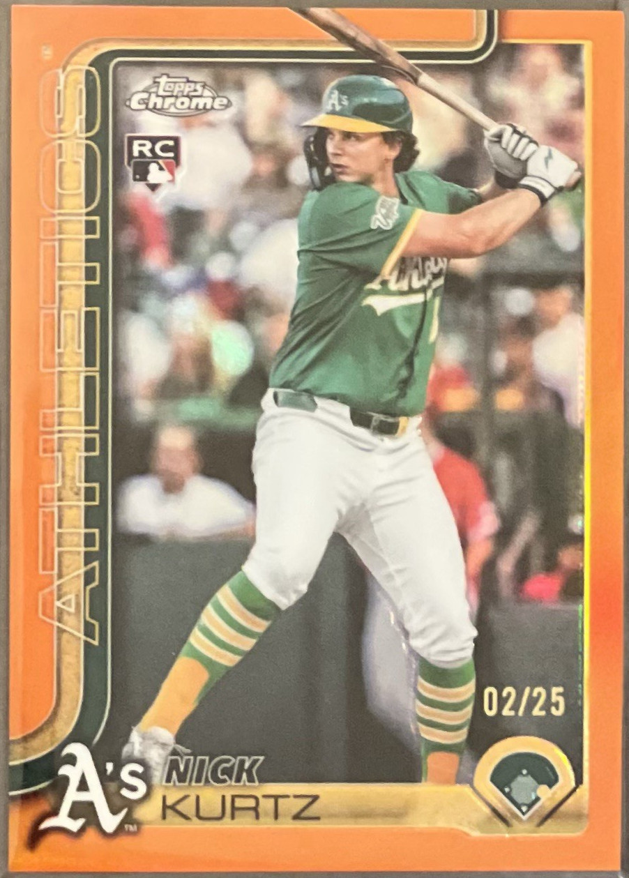2025 Nick Kurtz Topps Chrome Update True Orange Refractor 2/25 #USC178