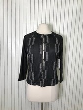 Women's Black Blazer Polyester Long Sleeve