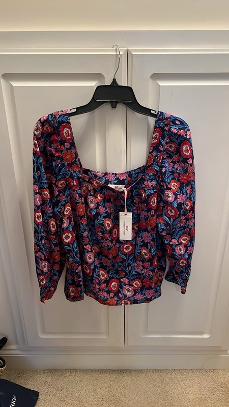 Vineyard Vines Tisbury Floral Square-Neck Top M NWT