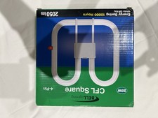 Image of New Bell 28W CFL 2D Square Light Bulb 4-Pin GR10q 2050lm White 10000 Hours