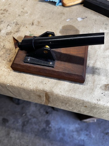 Toy Cannon Die-cast Metal Mounted On Wood 6 1/4” Cannon Unbranded