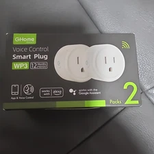 New Ghome Smart Voice Control Smart Plug WP3 White - 4 Plugs, 2.4ghz wi-fi