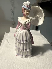 HOMCO Porcelain Lady Figurine #1431 Holding a Parasol Vintage New Gift