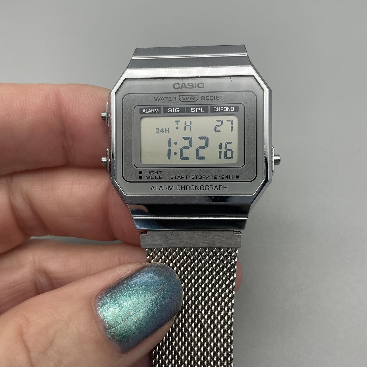 Casio 3472 A700W Mens Watch 33mm Gray Digital Alarm Chronograph