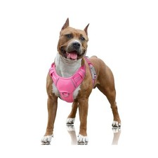 BARKBAY Dog Harness for Large Dogs No Pull Dog Vest ID Tag Pocket Pink